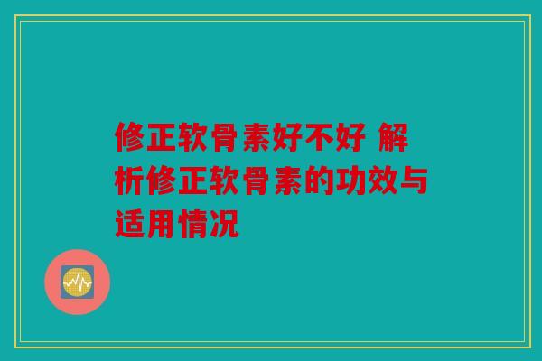 修正软骨素好不好 解析修正软骨素的功效与适用情况