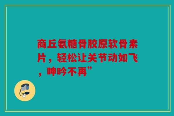 商丘氨糖骨胶原软骨素片，轻松让关节动如飞，呻吟不再”