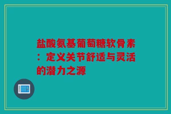 盐酸氨基葡萄糖软骨素：定义关节舒适与灵活的潜力之源