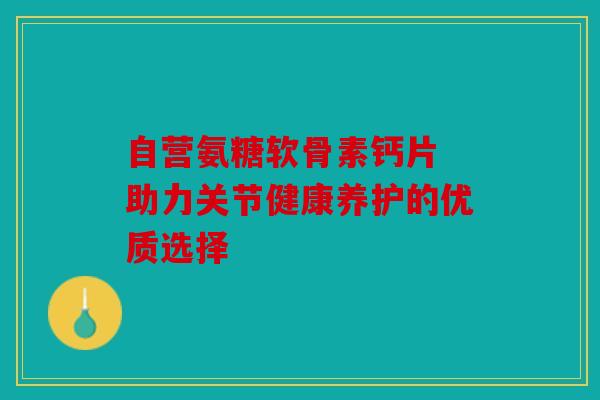 自营氨糖软骨素钙片 助力关节健康养护的优质选择