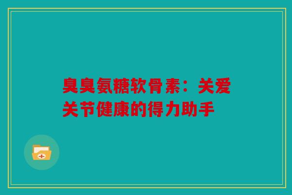 臭臭氨糖软骨素:关爱关节健康的得力助手 臭臭氨糖软骨素:关爱关节健康的得力助手