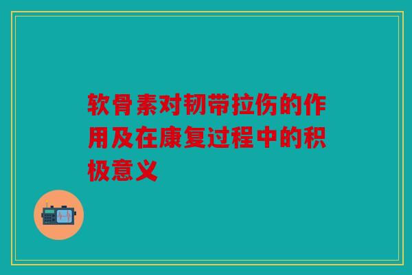 软骨素对韧带拉伤的作用及在康复过程中的积极意义