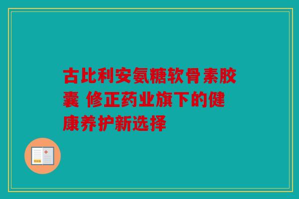 古比利安氨糖软骨素胶囊 修正药业旗下的健康养护新选择
