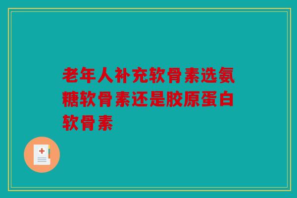 老年人补充软骨素选氨糖软骨素还是胶原蛋白软骨素