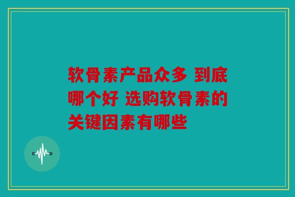 软骨素产品众多 到底哪个好 选购软骨素的关键因素有哪些