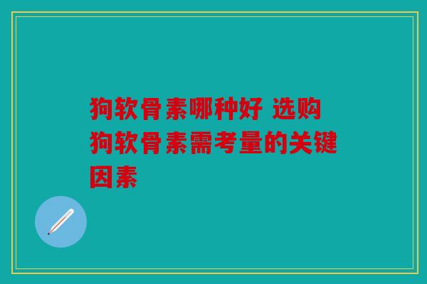 狗软骨素哪种好 选购狗软骨素需考量的关键因素