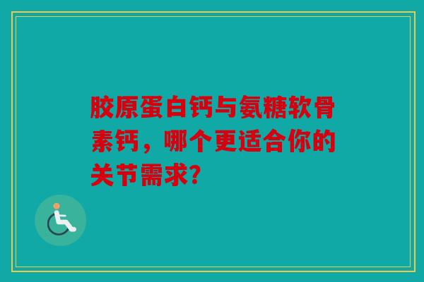 胶原蛋白钙与氨糖软骨素钙,哪个更适合你的关节需求? 胶原蛋白钙与氨糖软骨素钙,哪个更适合你的关节需求?