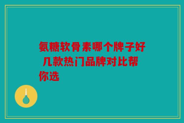 氨糖软骨素哪个牌子好 几款热门品牌对比帮你选