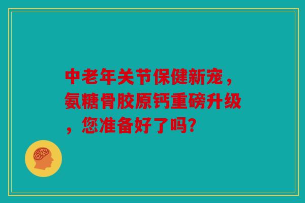 中老年关节保健新宠，氨糖骨胶原钙重磅升级，您准备好了吗？