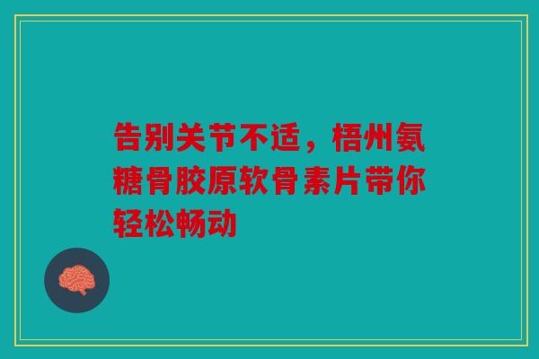 告别关节不适，梧州氨糖骨胶原软骨素片带你轻松畅动