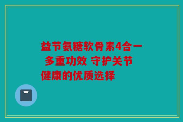 益节氨糖软骨素4合一 多重功效 守护关节健康的优质选择