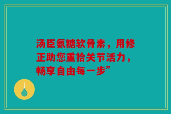 汤臣氨糖软骨素，用修正助您重拾关节活力，畅享自由每一步”