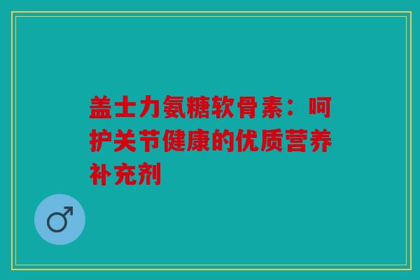 盖士力氨糖软骨素：呵护关节健康的优质营养补充剂