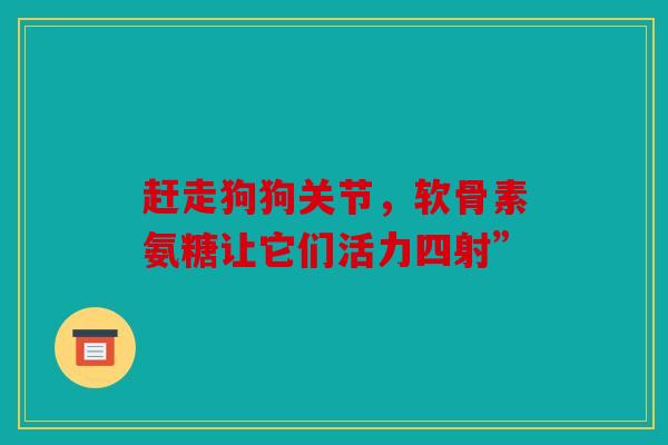 赶走狗狗关节,软骨素氨糖让它们活力四射” 赶走狗狗关节,软骨素氨糖让它们活力四射”