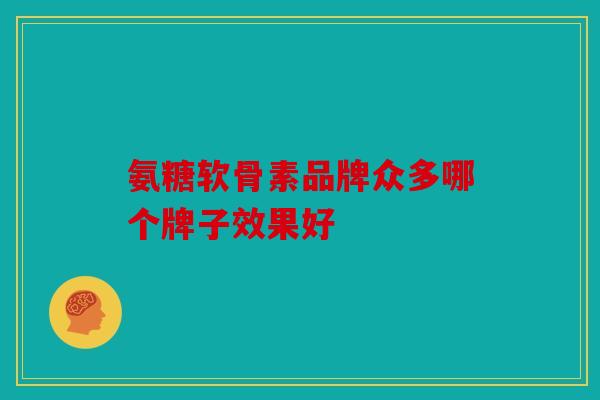 氨糖软骨素品牌众多哪个牌子效果好