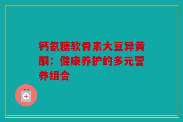钙氨糖软骨素大豆异黄酮：健康养护的多元营养组合