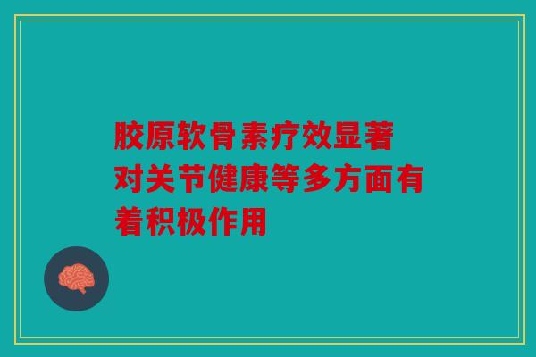 胶原软骨素疗效显著 对关节健康等多方面有着积极作用