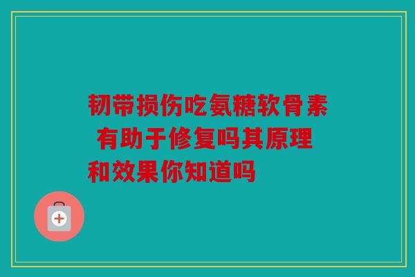 韧带损伤吃氨糖软骨素 有助于修复吗其原理和效果你知道吗