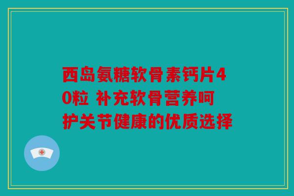 西岛氨糖软骨素钙片40粒 补充软骨营养呵护关节健康的优质选择